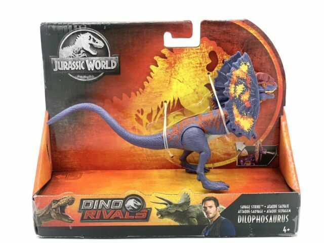 NEW Jurassic World Mattel Dilophosaurus Toy Purple Dino Rivals Park Figure