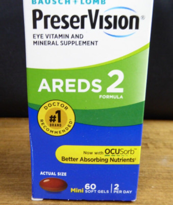 PreserVision AREDS 2 Vitamin 60 Mini Soft Gels exp 8/25