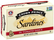 Crown Prince Sardines in Tomato Sauce 4.25 Ounce Cans