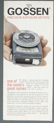 GOSSEN PRECISON EXPOSURE METERS BROCHURE/133875 | eBay