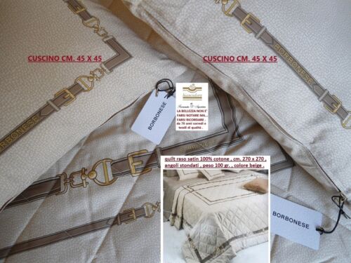 BORBONESE Double Quilt Bedspread Quilt Quilt Quilt + 2 Furniture Pillows cm 45 X 45-