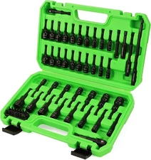 55-Piece Magnetic Nut Driver Set, Metric & SAE 1/4" Hex Shank, Impact Driver ...
