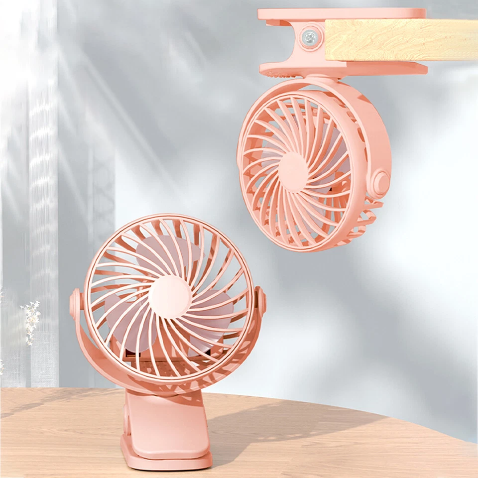 LED fan Clip Small portable desktop fan 3 speed with rechargeable battery - Image 2 of 4