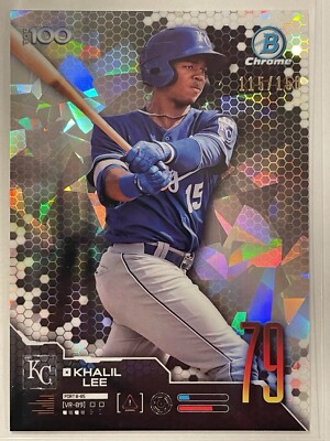 2019 Bowman Chrome Prospect Top 100 Atomic Refractor Khalil Lee /150 #BTP-79