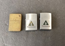 3 Vintage Zippo Advertising Lighters Brass Weyerhaeuser 1 Unfired 1970s