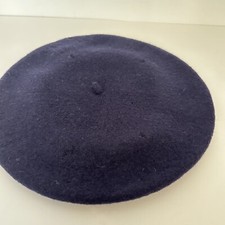 Vintage Beret Basque 100 Wool De Luxe RN 58584 Navy Blue Hat