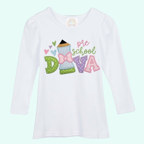 Pre K shirt | Pre School Diva Girls T-Shirt | First Day of School Shirt - Picture 2 of 3
