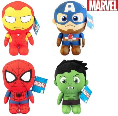 Spiderman Hulk Iron Man Avengers Cap America Plüsch Figur Stofftier 28 cm Sound