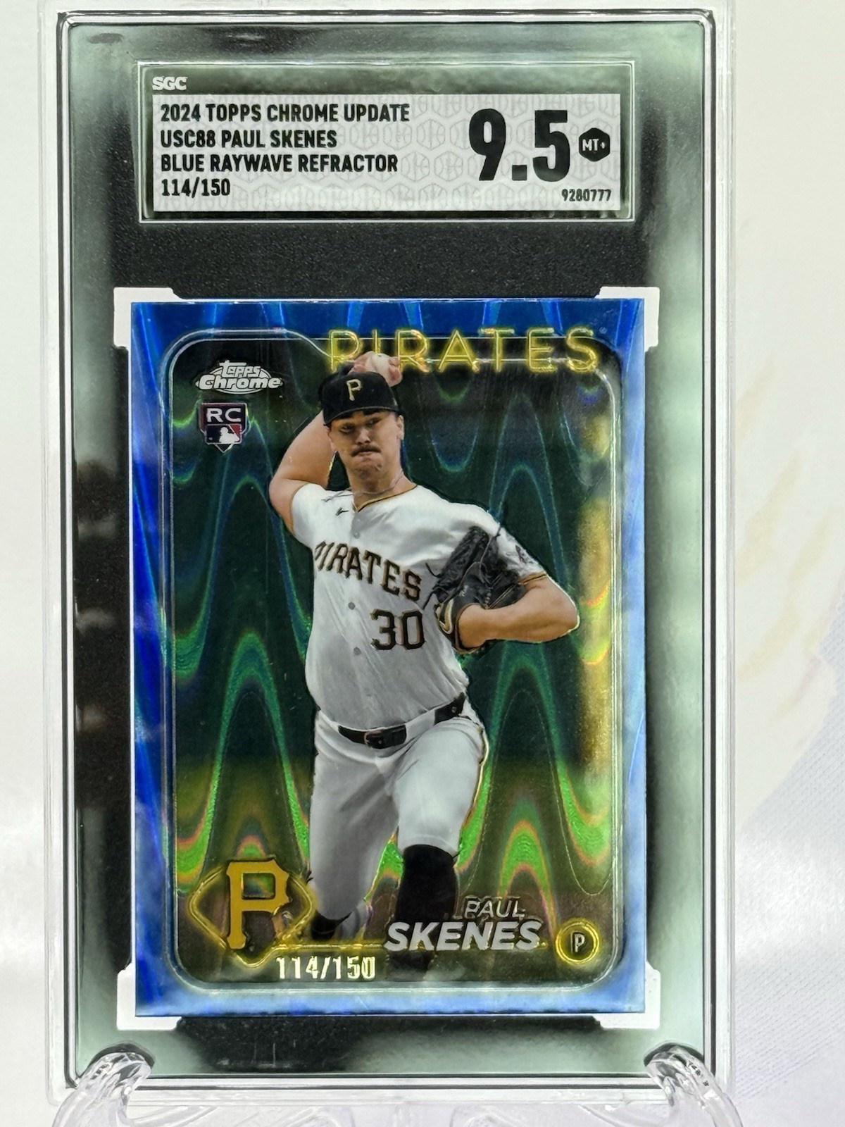 2024 Topps Chrome Update Series Paul Skenes #USC88 Blue RayWave Refractor /150