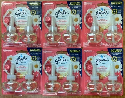 12 Glade Joyful Citrus & Daisies Plugin Scented Oil Refills - 6 Pack - 2 Count
