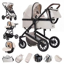 3 in 1 Baby Travel System Pushchair Pram Stroller Carrycot Car Seat Set