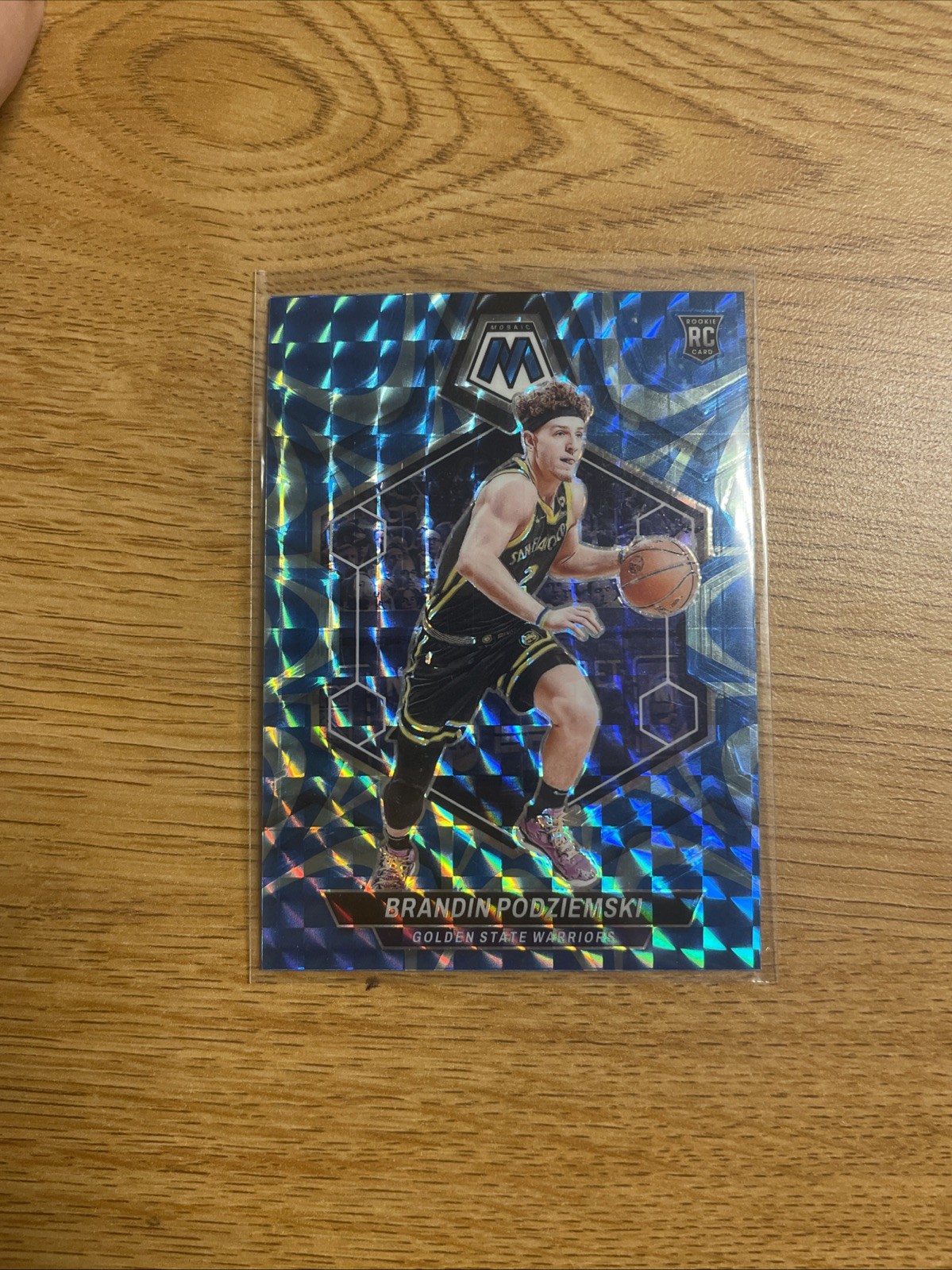 2023-24 Panini Mosaic -  Brandin Podziemski #245 Reactive Blue Mosaic Prizm (RC)