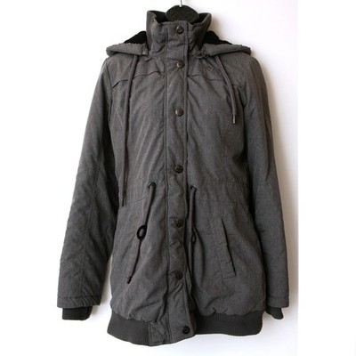Freshmade Grey Hooded Padded Parka Coat Jacket Size 12 UK Eur 40 Ski Outdoors