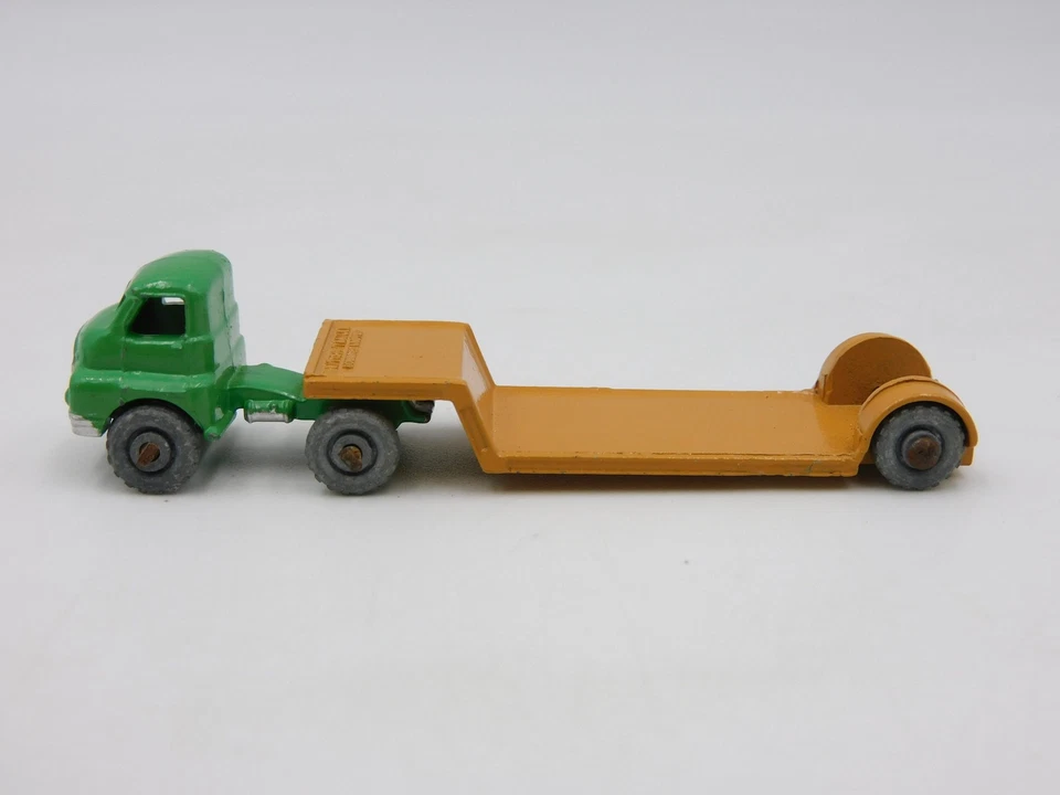 Lesney Matchbox 27A Bedford Low Loader light green 78mm MW B type box diecast - Immagine 2 di 4