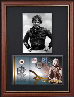 Amelia Earhart, gerahmt garantiert Lockheed Vega 5B Flugzeug Teil Relikt FDC & COA