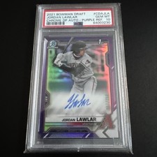 2021 Bowman Draft Chrome Purple REF Auto Jordan Lawlar 245/250 PSA 10 GEM MINT