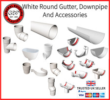 Ogee White Gutter 135mm Guttering & 65mm Downpipe Fittings Rainwater