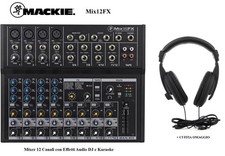MACKIE Mix12FX Mixer 12 Canali con Effetti VOCE x Live Audio DJ KARAOKE + CUFFIA