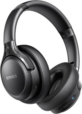 BERIBES Bluetooth OverEar Headphones 65H, 6 EQ, Mic, HiFi Stereo Deep Bass