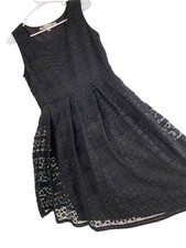 Max Studio Black Lace Overlay Sleeveless Fit & Flare Dress M RGG10640 GUC