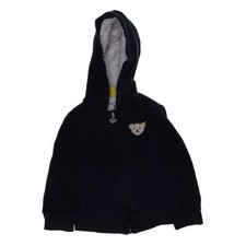 Steiff, Kapuzenpullover, Größe: 92, Blau/Weiß, Baumwolle, Print, Fleece #y8t