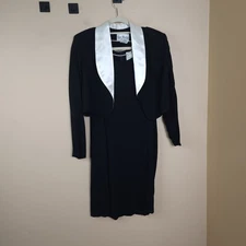 Vintage Sheri Martin Sleeveless A-line Dress with Jacket Faux Pearls Size 14P