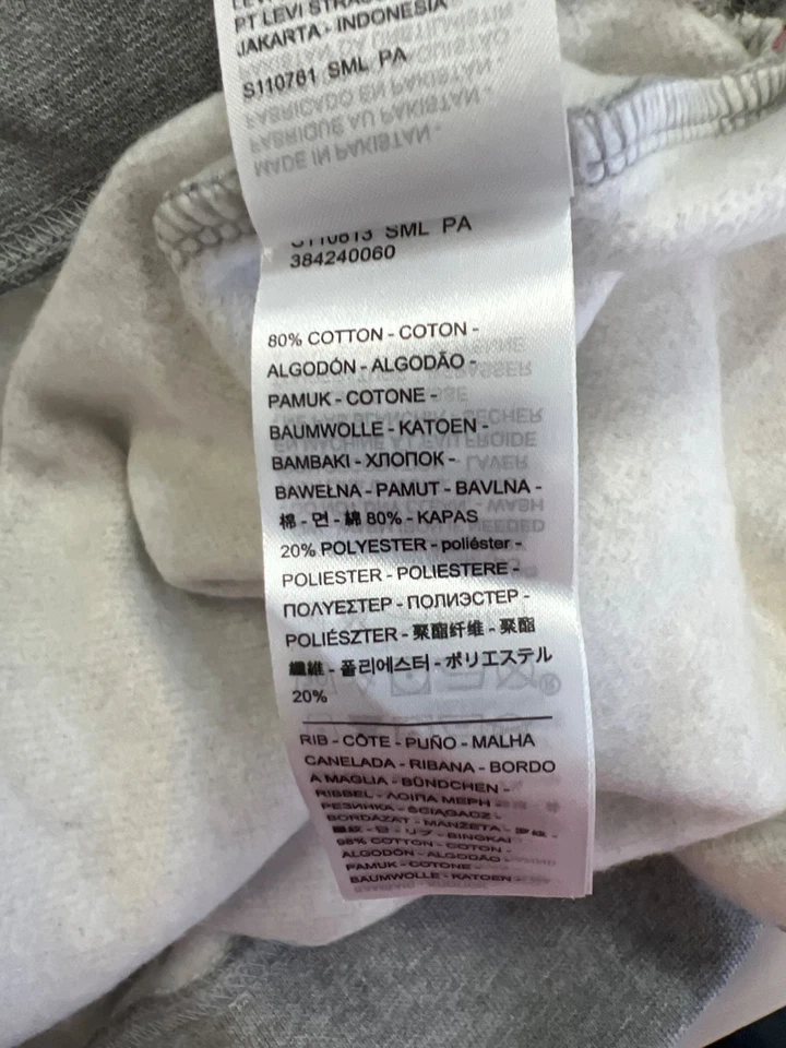 Levi’s Men’s Gray Metallic Logo Standard Fit Pullover Sweatshirt - XXL - Image 4 of 4