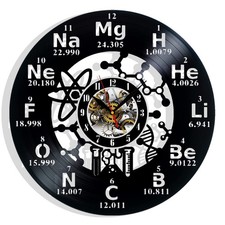 Chemistry Molecule Biochemistry Vinyl Wall Clock 12 in(30cm) Black Decor Mode...