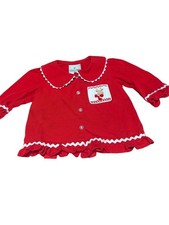Smocked Castles  Crowns Infant Girls' Christmas Top with Reindeer 12 Months
