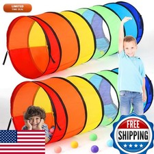PullCrease 2 Pcs 27.6 Inch Pop Up Crawl Tunnel for Kids Toddlers Large Dogs