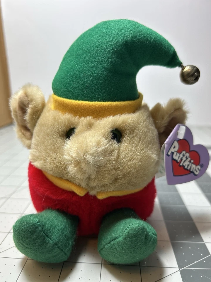 VTG 1994 Swibco Puffkins Elvin Plush Holiday Elf  6 Inch With Tag - Image 2 of 4