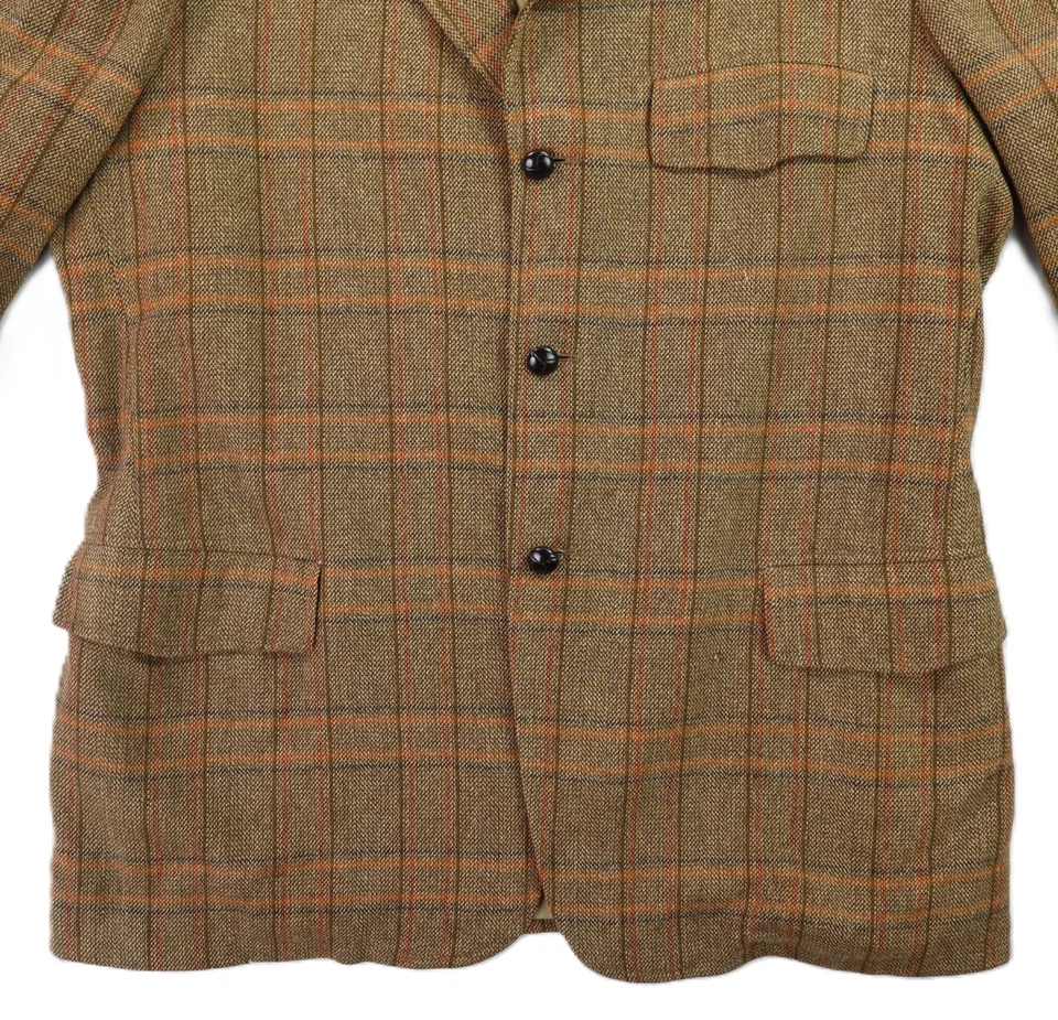 VTG 80s PENDLETON USA Men’s XL Brown Plaid 100% Wool Blazer Sport Coat Jacket - Image 2 of 4