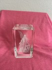 Vintage Crystal Glass 3D Laser Etched Angle And Two Small Children Paperweight. — photo 1