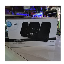 ONN CD Mini Stereo System Black Bluetooth FM Radio Remote Control CD Player