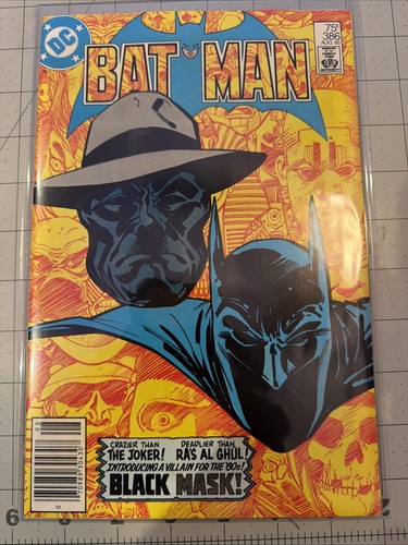Bat MAN # 386 DC COMICS Black MASK Newsstand NM- Roller Marks!