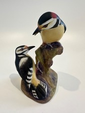 Royal Worcester - PIED WOODPECKERS - 3363 - Porcelain Bird Figurine