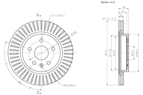 Par de discos de freno traseros NK para Vauxhall Insignia 2.0 enero 2012 a enero 2015 Foto 4 de 4
