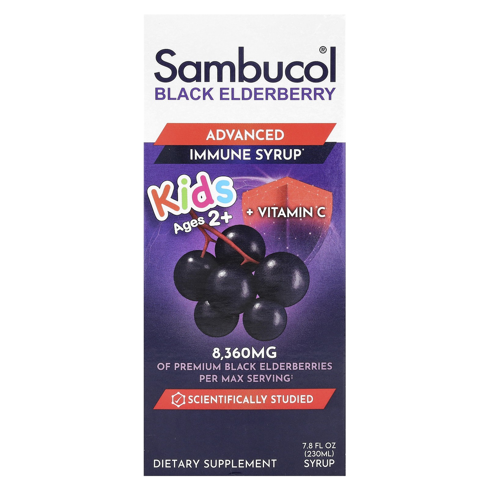 Kids Black Elderberry Advanced Immune Syrup Ages 2 8360 mg 78 fl oz 230 4790₽