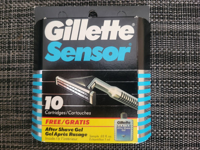 10 Gillette Sensor Razor Comfort Blade Refill Cartridges - Made in the USA 1989