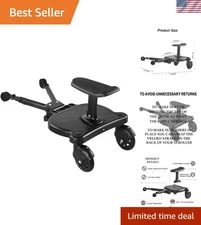 Universal 2-in-1 Stroller Board with Detachable Seat - Supports Kids Up to 55lbs