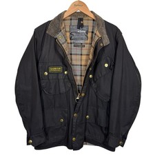 Barbour A7 International Giacca Cera Uomo 40 Medium Nero Biker Made in England