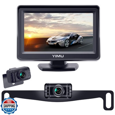 YIMU Backup Camera System with License Plate Backup Reverse Camera, Easy Inst