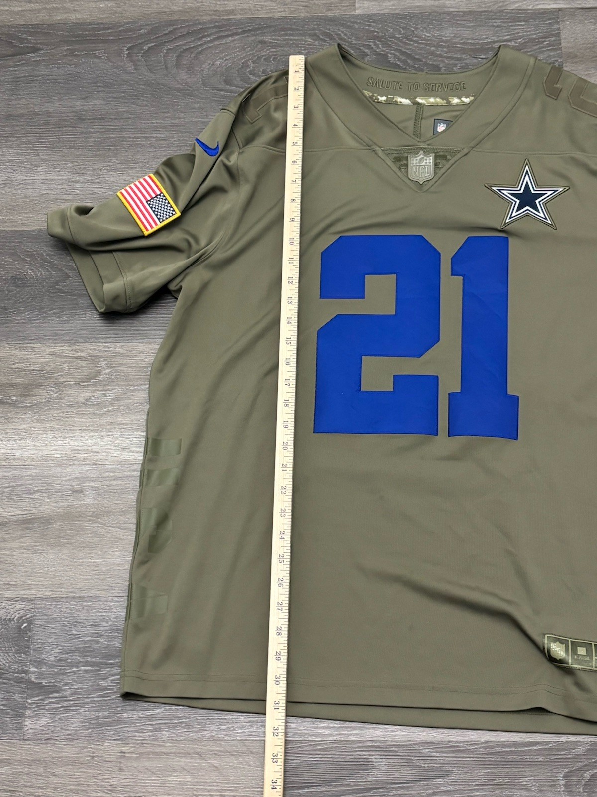 NFL Salute To Service Dallas Cowboys Ezekiel Elliott Men's XL Jersey Nike thumbnail 7