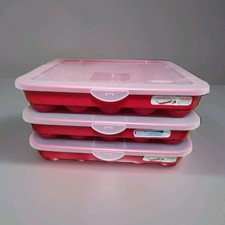 3 Sterilite Christmas Ornament Storage Plastic Containers 1976 Each Holds 20