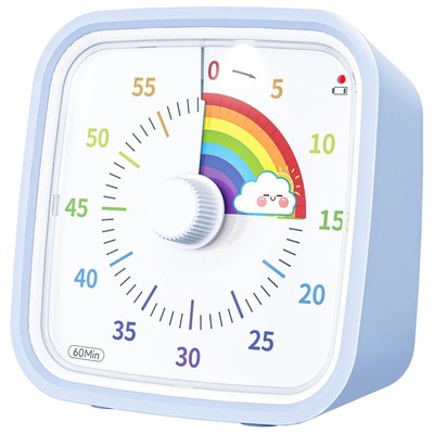 60 Minuten visuelle Zeitschaltuhr mit Schutzhülle, Regenbogen Disk Timer, leise1485