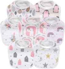7 Pack Baby Cotton Absorbent Bibs for Drooling Teething