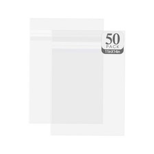 , 50 Pack Clear Bags for 11x14 Mats, Pictures, Acid-Free, 11 1/4" x 14 1/8"