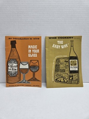 1966 Wine Glass Books Magic In Your Glass California Wine Cookery Vincent Price 