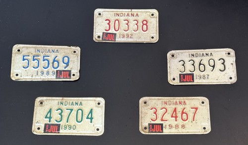 Motorcycle License Plates Set Of 5 Lot#19
