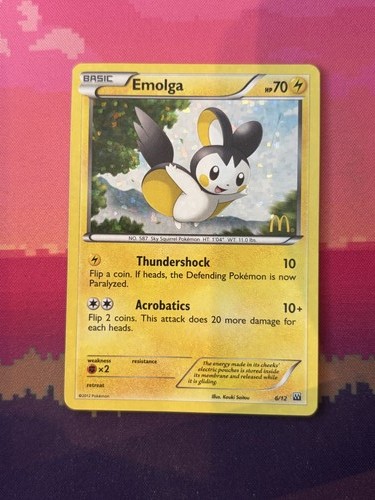Pokemon Card Emolga McDonald's 2012 Holo 6/12 Near Mint
